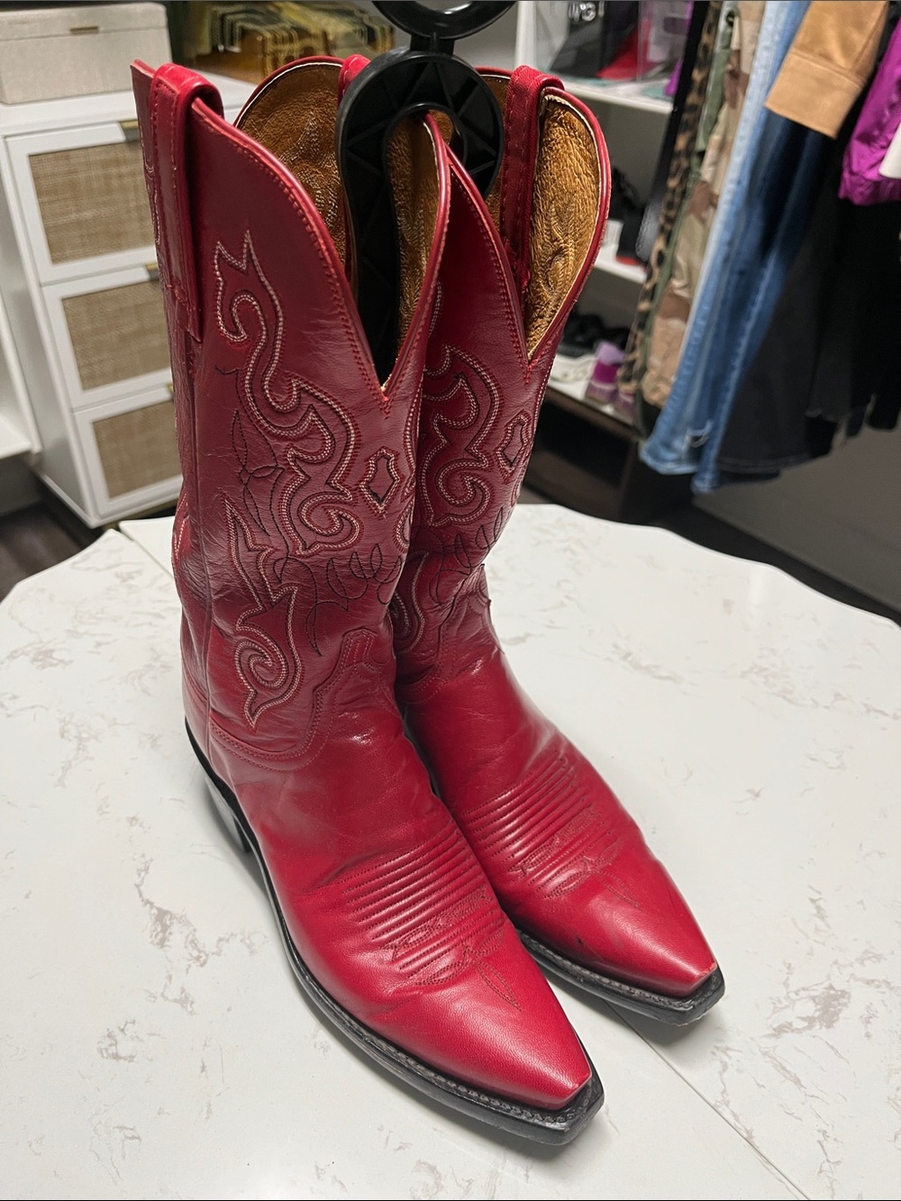 Lucchese 1883  collection Women’s Red Leather Western Cowboy Boots